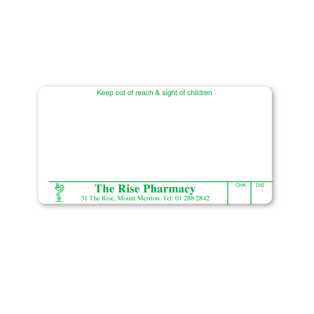 The Rise Pharmacy Liam Skelly Labels | EMT Healthcare
